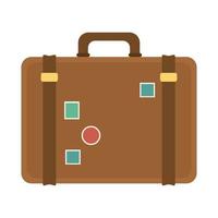 viajes de verano y turismo de maleta de vacaciones en icono aislado de estilo plano vector