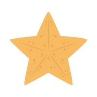 estrella de mar animal marino en icono aislado estilo plano vector