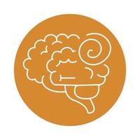 enfermedad de alzheimer, función de descoordinación del cerebro, disminución de la capacidad mental humana icono de estilo de bloque de color vector