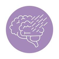 alzheimer disease, mental disorder decrease in human memory ability color block style icon vector