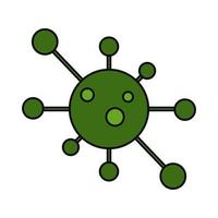 patógeno del virus del coronavirus covid 19, icono de estilo plano pandémico de enfermedad de brote vector