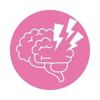 enfermedad de alzheimer, confusión cerebral, disminución de la capacidad mental humana icono de estilo de bloque de color vector