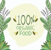 deja comida sana orgánica fresca con cartel de frutas y verduras vector