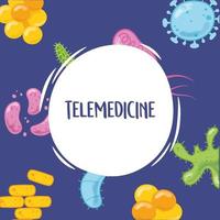 telemedicine, virus and bacteria medical treatment and online healthcare vector