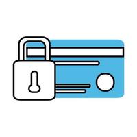 bank card credit security mobile marketing and e commerce line and fill style icon vector