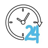 clock service mobile marketing and e commerce line and fill style icon vector