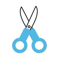 open scissors equipment tool line and fill style icon vector