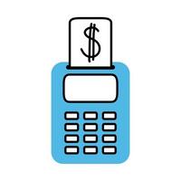 pos terminal payment mobile marketing and e commerce line and fill style icon vector