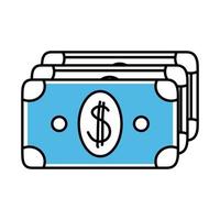 money banknote mobile marketing and e commerce line and fill style icon vector