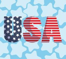 Usa text in front of stars background vector design