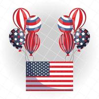 Flag with balloons of memorial day vector design