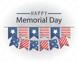 Banner pennant of memorial day vector design