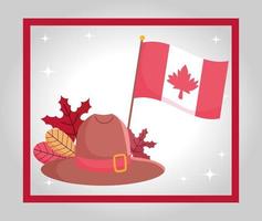 Canadian flag leaves and hat vector design