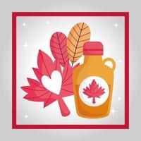 Canadian maple syrup and leaf vector design