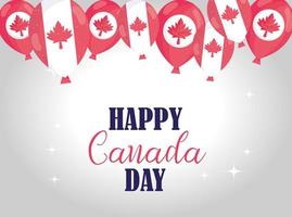 Globos canadienses de feliz día de Canadá diseño vectorial vector