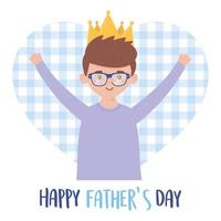 Father man with crown on fathers day vector design