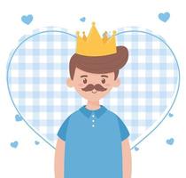 Father man with crown on fathers day vector design