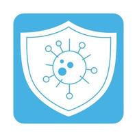 covid 19 coronavirus prevention shield pathogen medical block style icon vector