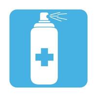 covid 19 coronavirus prevention spray bottle alcohol disinfectant block style icon vector