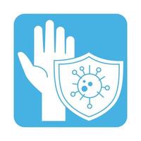 covid 19 coronavirus prevention stop shield protection medical block style icon