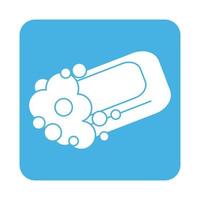 cleaning soap bubbles foam hygiene block style icon vector