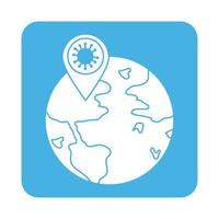 covid 19 coronavirus prevention world navigation pointer spread outbreak block style icon vector