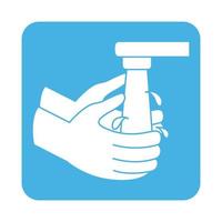 covid 19 coronavirus prevention washing hands daily routine block style icon vector