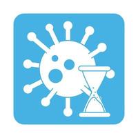 covid 19 coronavirus prevention clock time block style icon vector