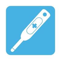 icono de estilo de bloque de temperatura del termómetro de prevención de coronavirus covid 19 vector