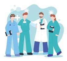 thanks, doctors, nurses, physician and nurses staff profession occupation medical vector