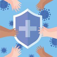 thanks, doctors, nurses, shield protection hands support medical coronavirus covid 19 pandemic