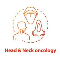 Head and neck oncology concept icon. ENT disorders. Diseases of ears, nose, and throat. Otorhinolaryngology idea thin line illustration. Vector isolated outline RGB color drawing