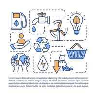 Responsible consumption concept icon with text. Ecology and environment preservation. PPT page vector template. Brochure, magazine, booklet design element with linear illustrations