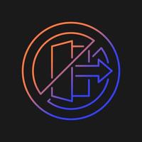 Do not use outdoors gradient vector manual label icon for dark theme. Play indoors. Thin line color symbol. Modern style pictogram. Vector isolated outline drawing for product use instructions
