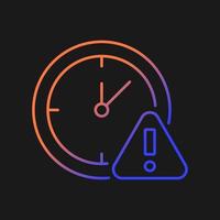 Do not use for long time gradient vector manual label icon for dark theme. Thin line color symbol. Modern style pictogram. Vector isolated outline drawing for product use instructions