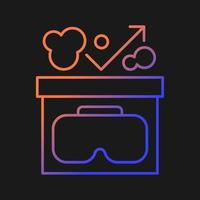 Protect from dust gradient vector manual label icon for dark theme. VR headset hygiene. Thin line color symbol. Modern style pictogram. Vector isolated outline drawing for product use instructions