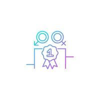 Gender equality gradient linear vector icon. Enjoy equal rewards. Gender parity. Gender-balanced participation. Thin line color symbol. Modern style pictogram. Vector isolated outline drawing
