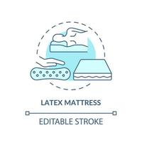 Latex mattress blue concept icon. Common mattress material abstract idea thin line illustration. Springy pad. Synthetic and rubber latex. Vector isolated outline color drawing. Editable stroke