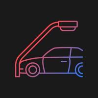 Single-vehicle collision gradient vector icon for dark theme. Collide with lamppost. Head-on crash. Blameless accident. Thin line color symbol. Modern style pictogram. Vector isolated outline drawing