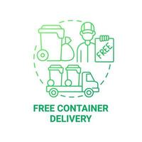 Free container delivery green gradient concept icon. Waste collection service abstract idea thin line illustration. Garbage management. Shipping offer. Vector isolated outline color drawing