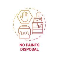 No paints disposal red gradient concept icon. Waste management abstract idea thin line illustration. Hazardous trash material. Disposal and recycling. Vector isolated outline color drawing