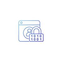 Password encryption gradient linear vector icon. Database control. Online privacy. Password management. Thin line color symbol. Modern style pictogram. Vector isolated outline drawing