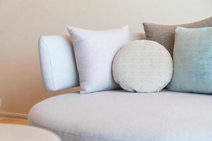 comfortable pillows decoration on sofa photo