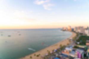 abstract blur Pattaya city skyline view in Thailand photo