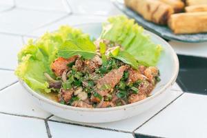 Spicy Salmon Salad or Laab Salmon photo