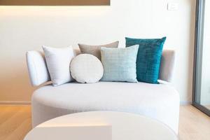 comfortable pillows decoration on sofa photo