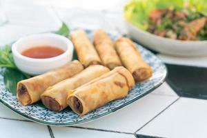 Fried Spring Rolls with dipping sauce photo