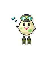 the spotted egg diver cartoon character vector