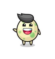 happy spotted egg cute mascot character vector