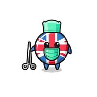 surgeon united kingdom flag mascot character vector